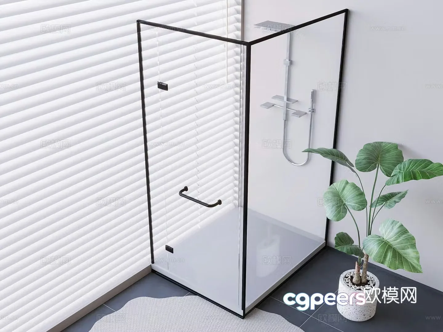 Glass Shower Shower Shower Room Rushing Room 3D Model