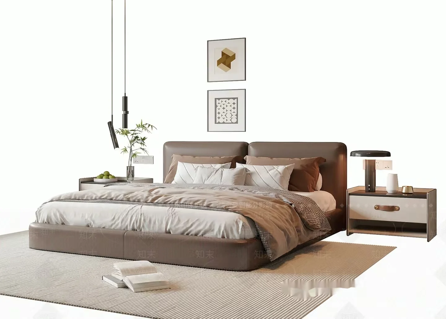 Cozy Modern Bedroom 3D Model – 3211 – VRAY Render