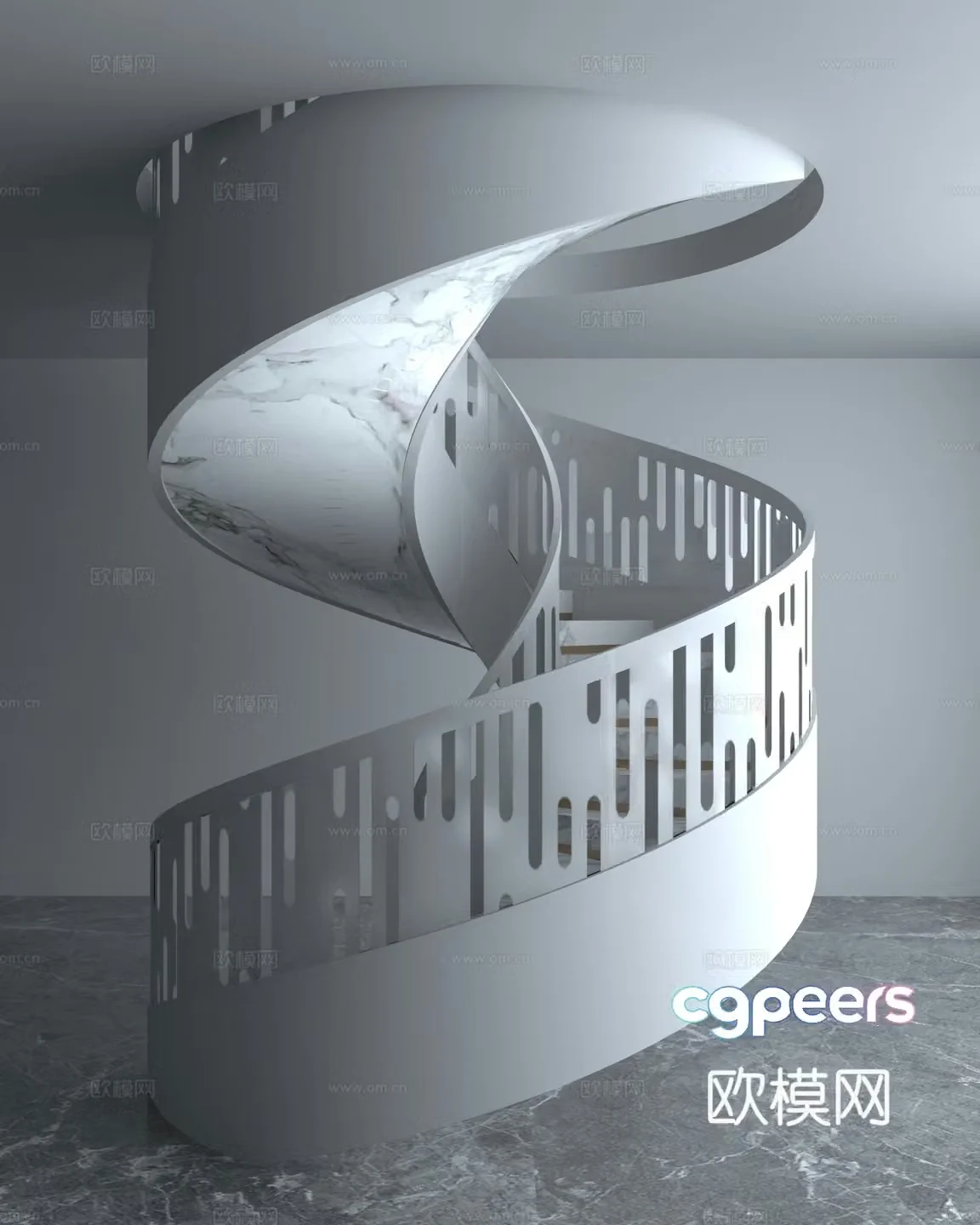 3D model of spiral staircase