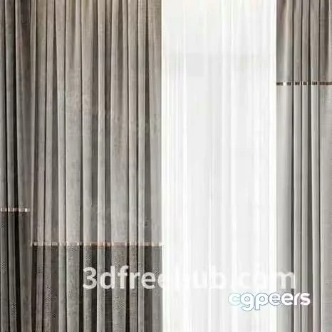 White Sheer Curtains 3D Model – 22960 – VRAY Render