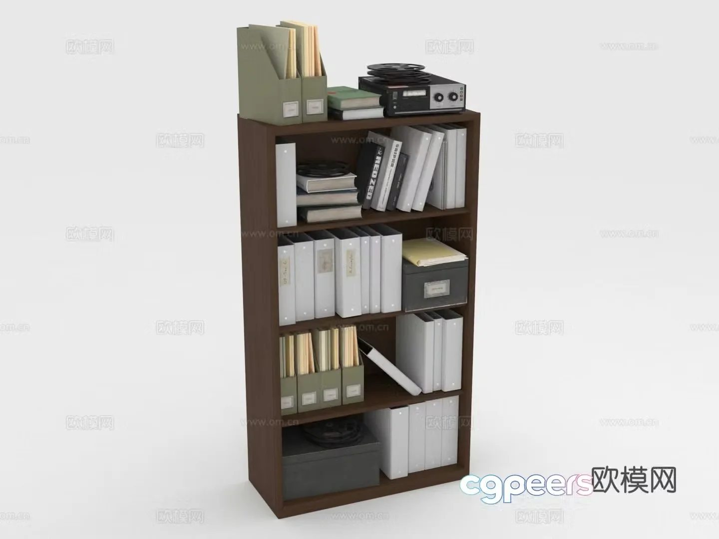 Bookshelf Storage Shelf File Shelf 3D Model