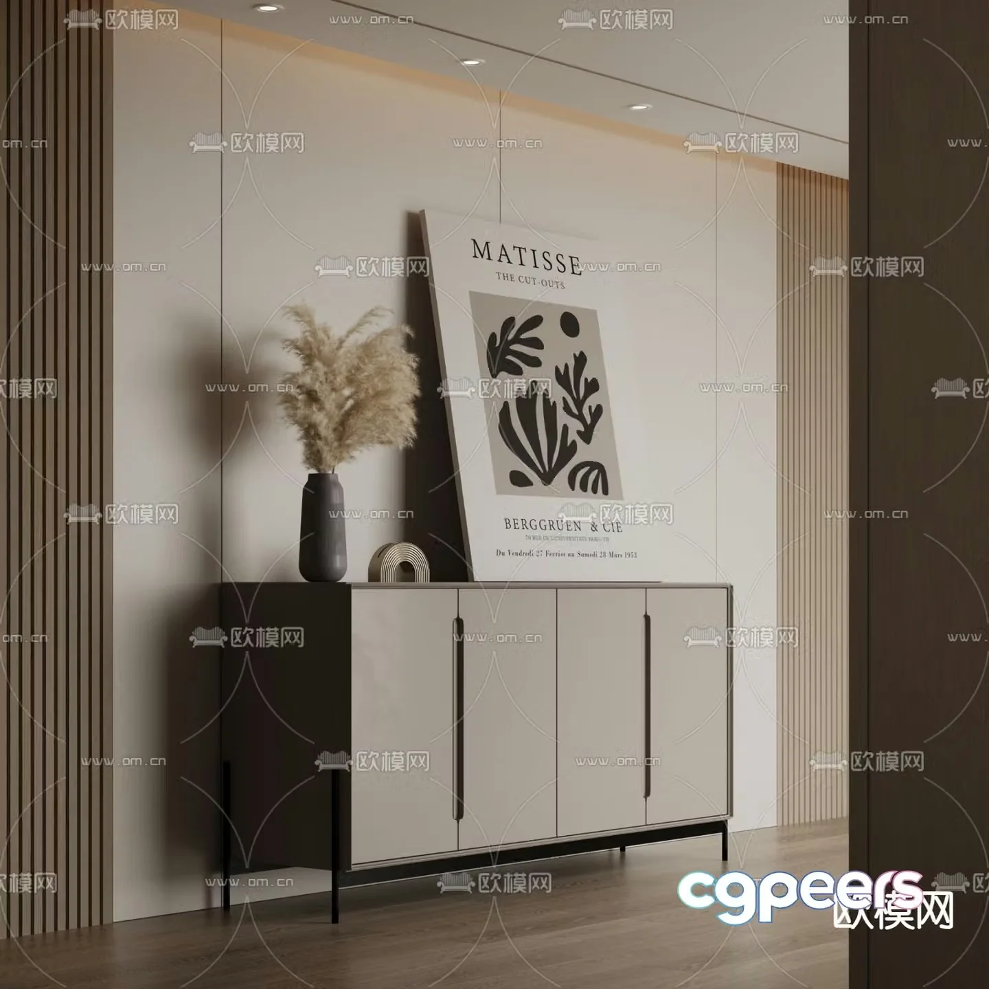 Modern porch cabinet side cabinet 3D model