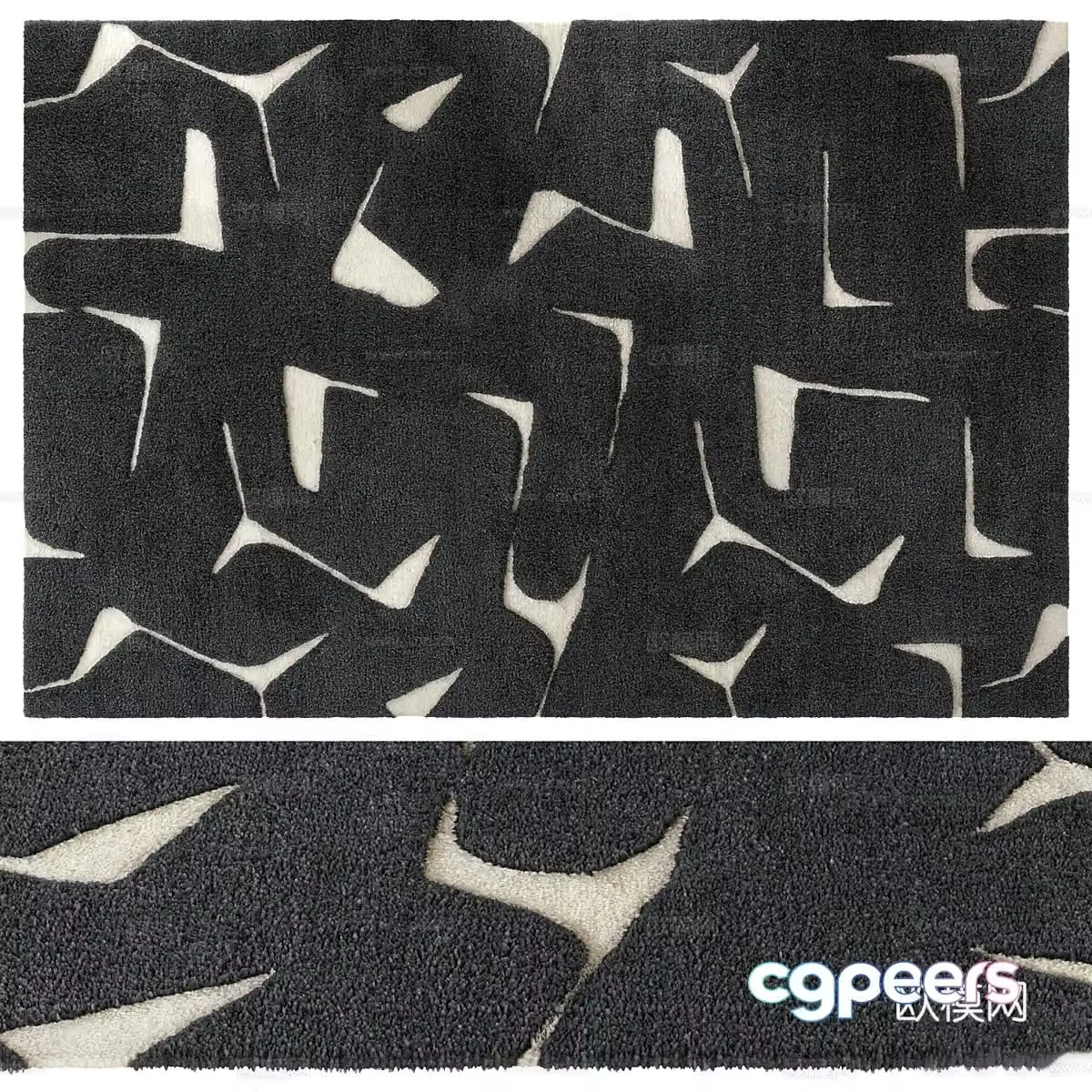 Modern Wasabi Wool Fabric Carpet 3D Model