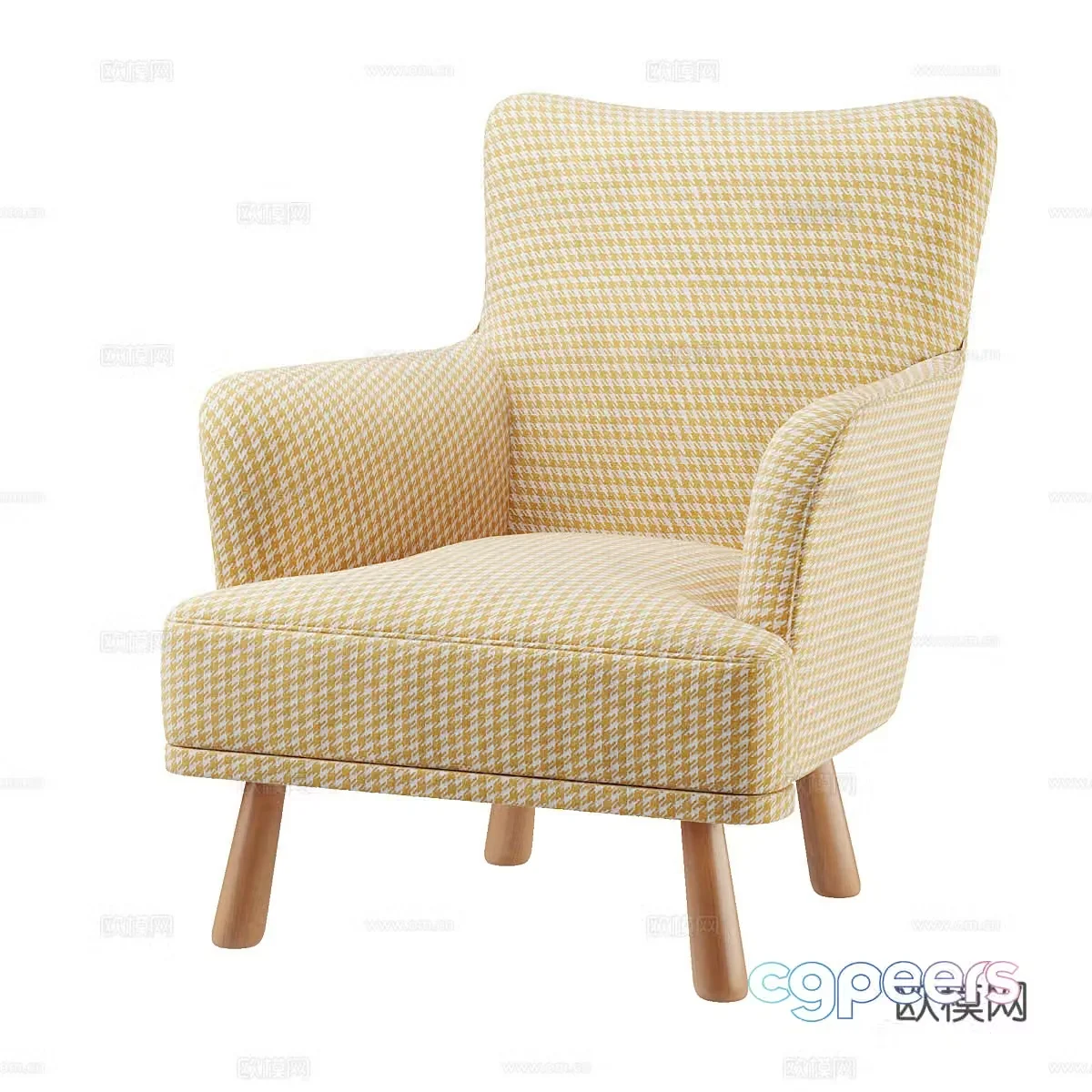 Fabric single sofa Fabric single chair Fabric casual chair Fabric backrest chair Fabric lounge chair 3D model
