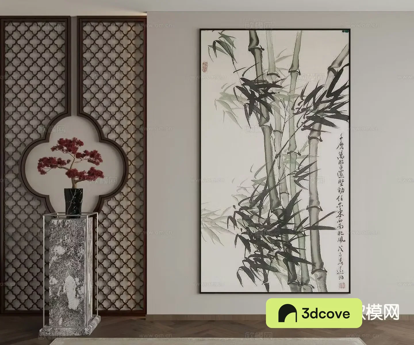 New Chinese style decorative painting bamboo hanging painting