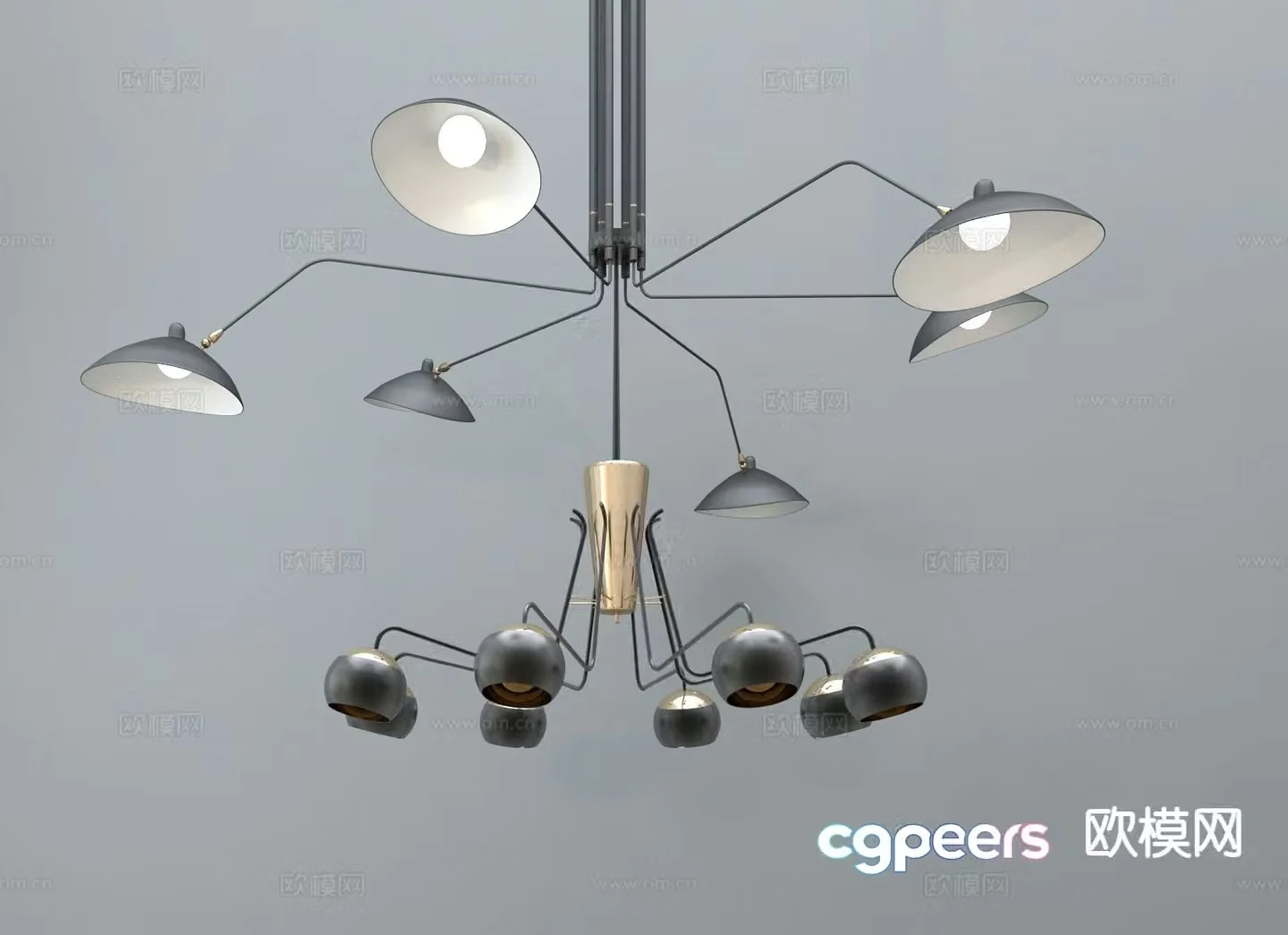 Modern chandelier multi-head chandelier 3d model