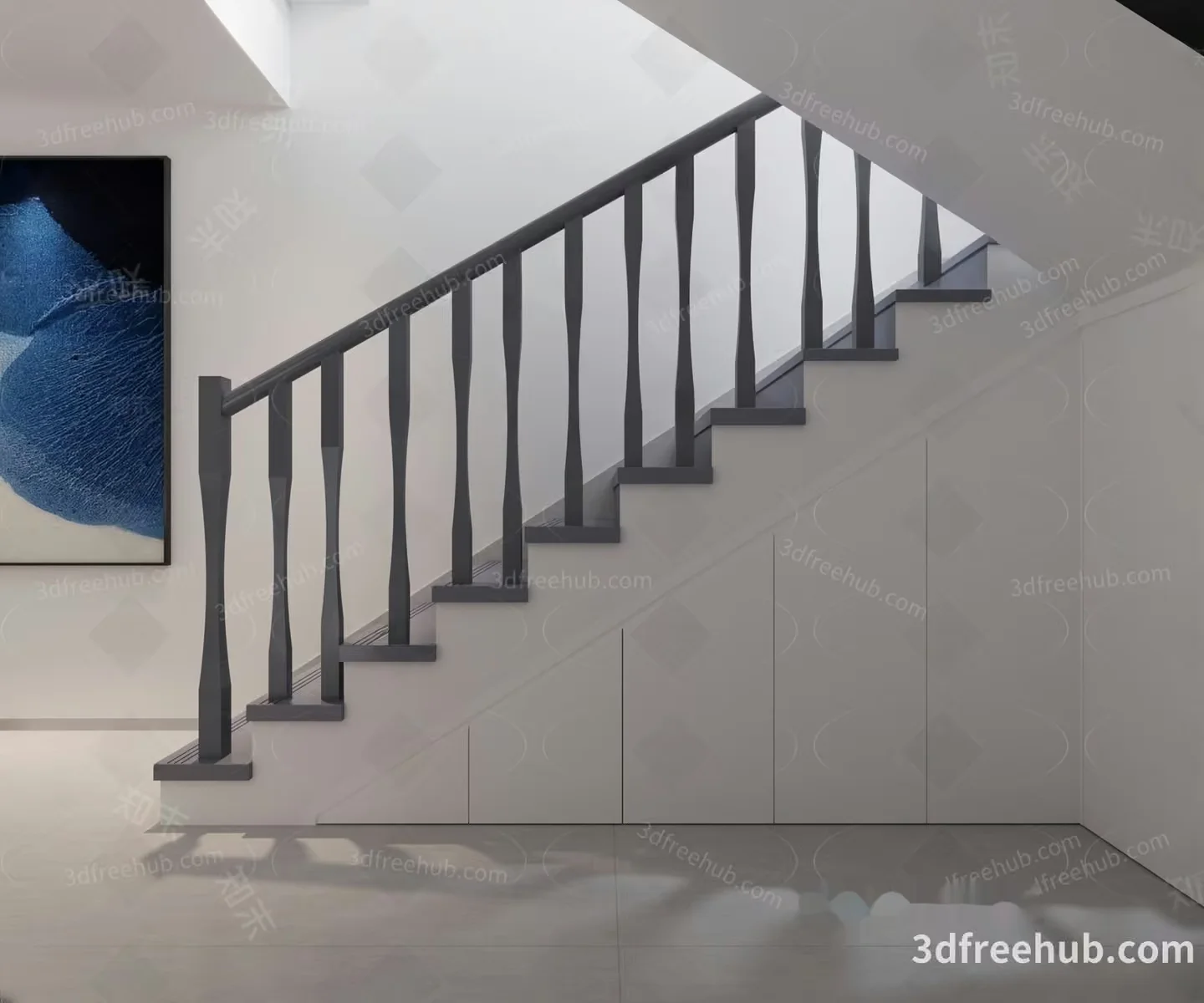 A Modern Staircase 3D Model – 21272 – VRAY Render