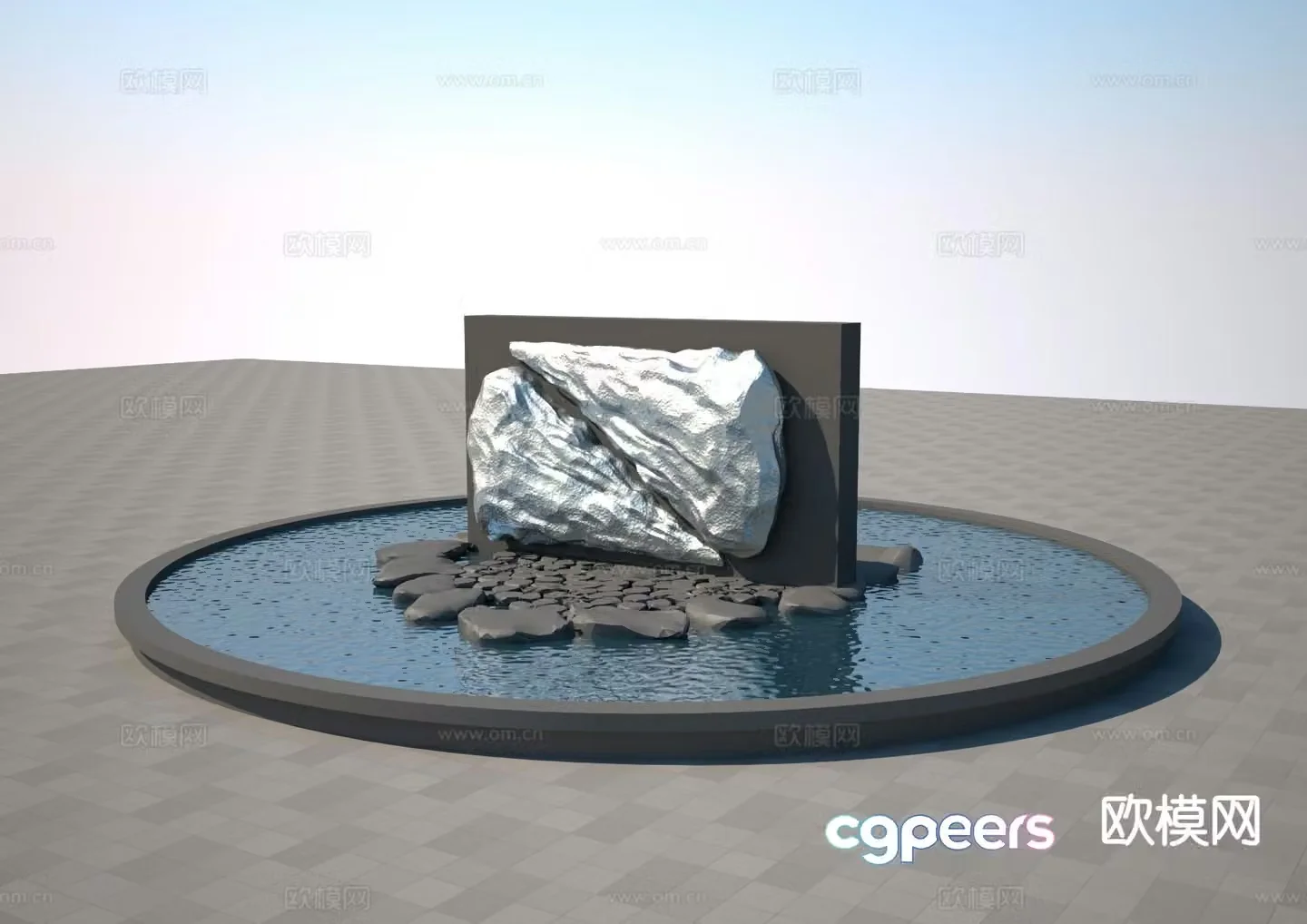 Landscape stone sculpture landscape wall 3d model