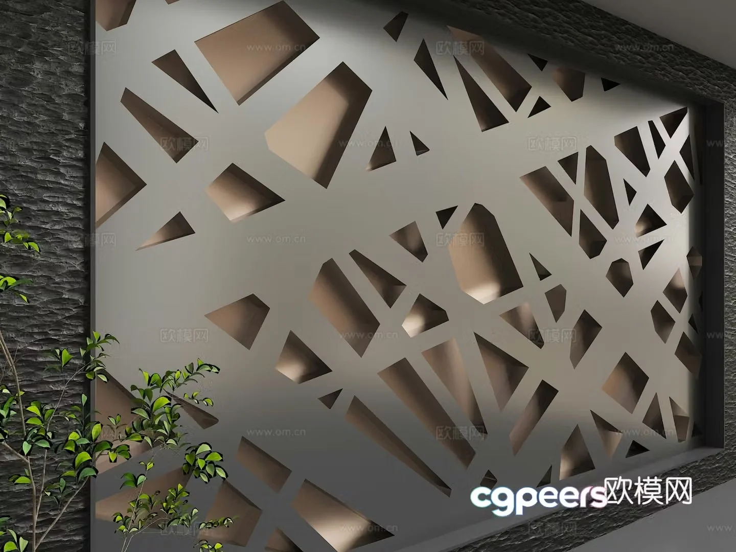 Modern background wall 3d model