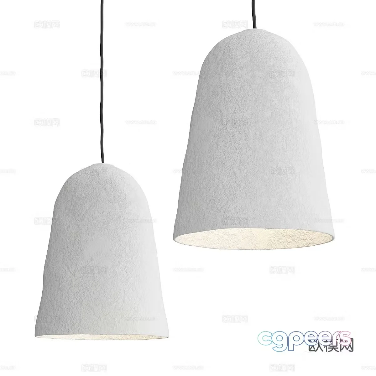 New Chinese style wabi sabi tulip chandelier 3D model