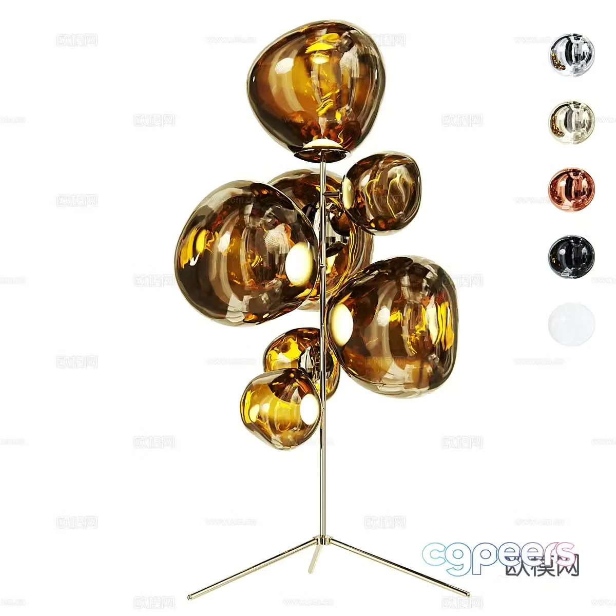 Modern light luxury bubble glass floor lamp 3d model