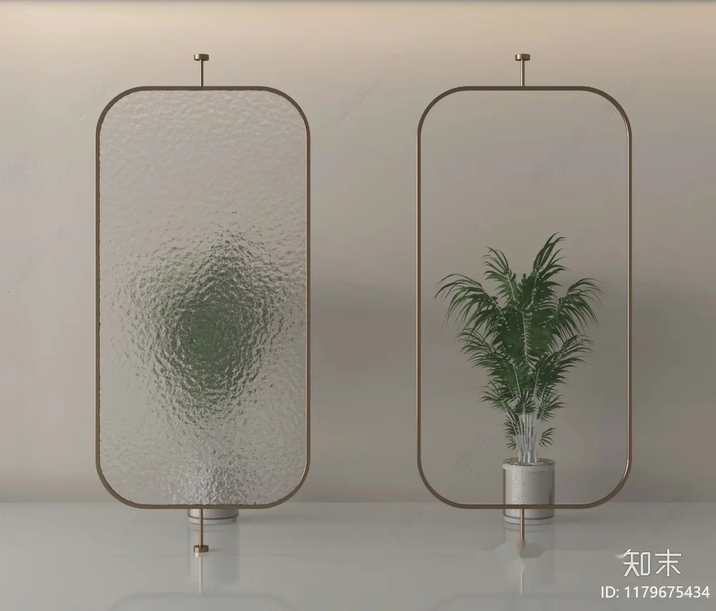 Modern Glass Room Divider 3D Model – 1473 – VRAY Render