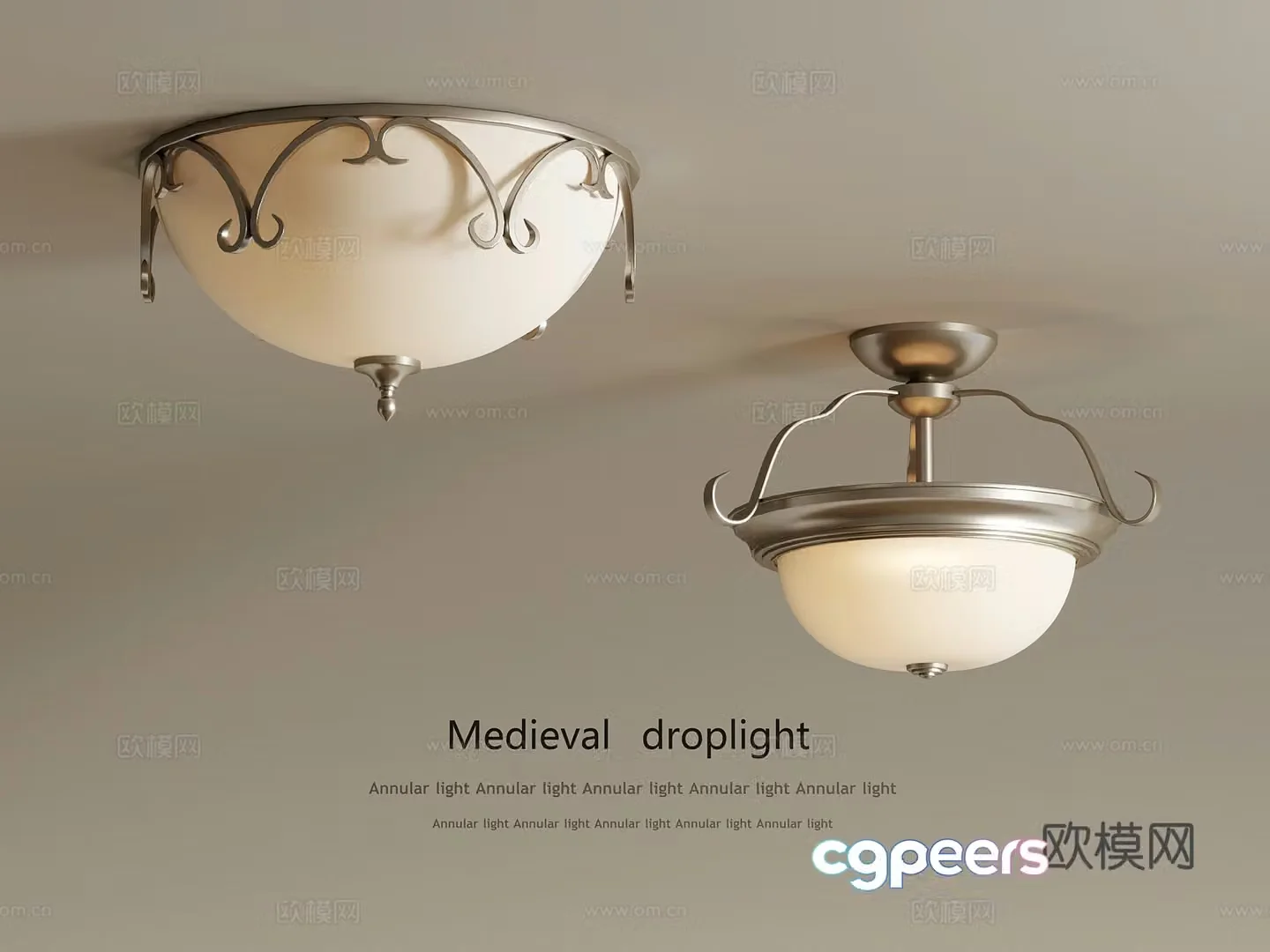 15 ceiling light French retro style ceiling light 3d model