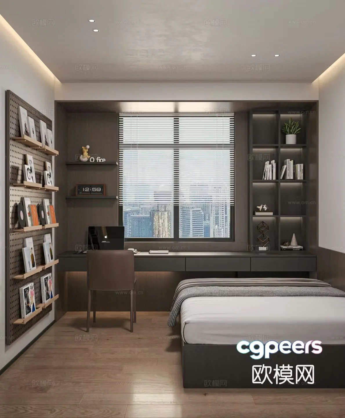 Modern Italian light luxury tatami bedroom 3D model