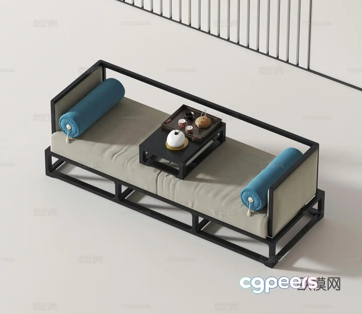 New Chinese style Arhat bed 3D model
