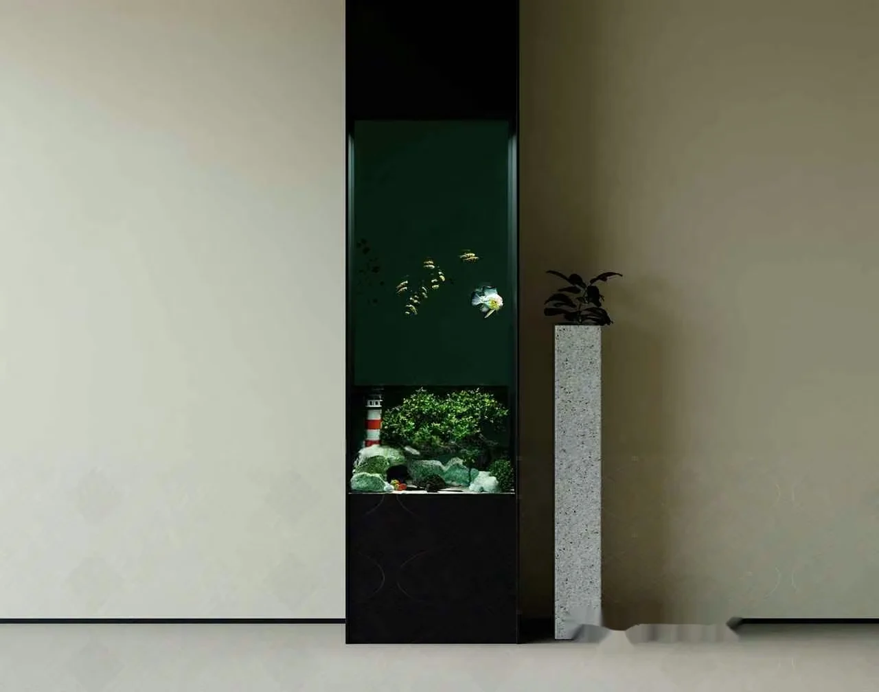 Modern Aquarium Display 3D Model – 3624 – CORONA Render