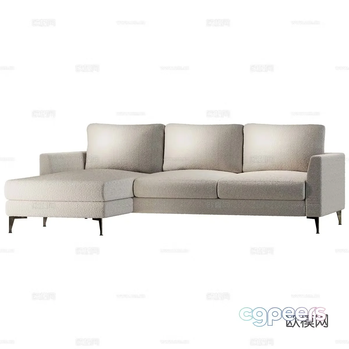 Modern corner sofa multi-person sofa 3d model