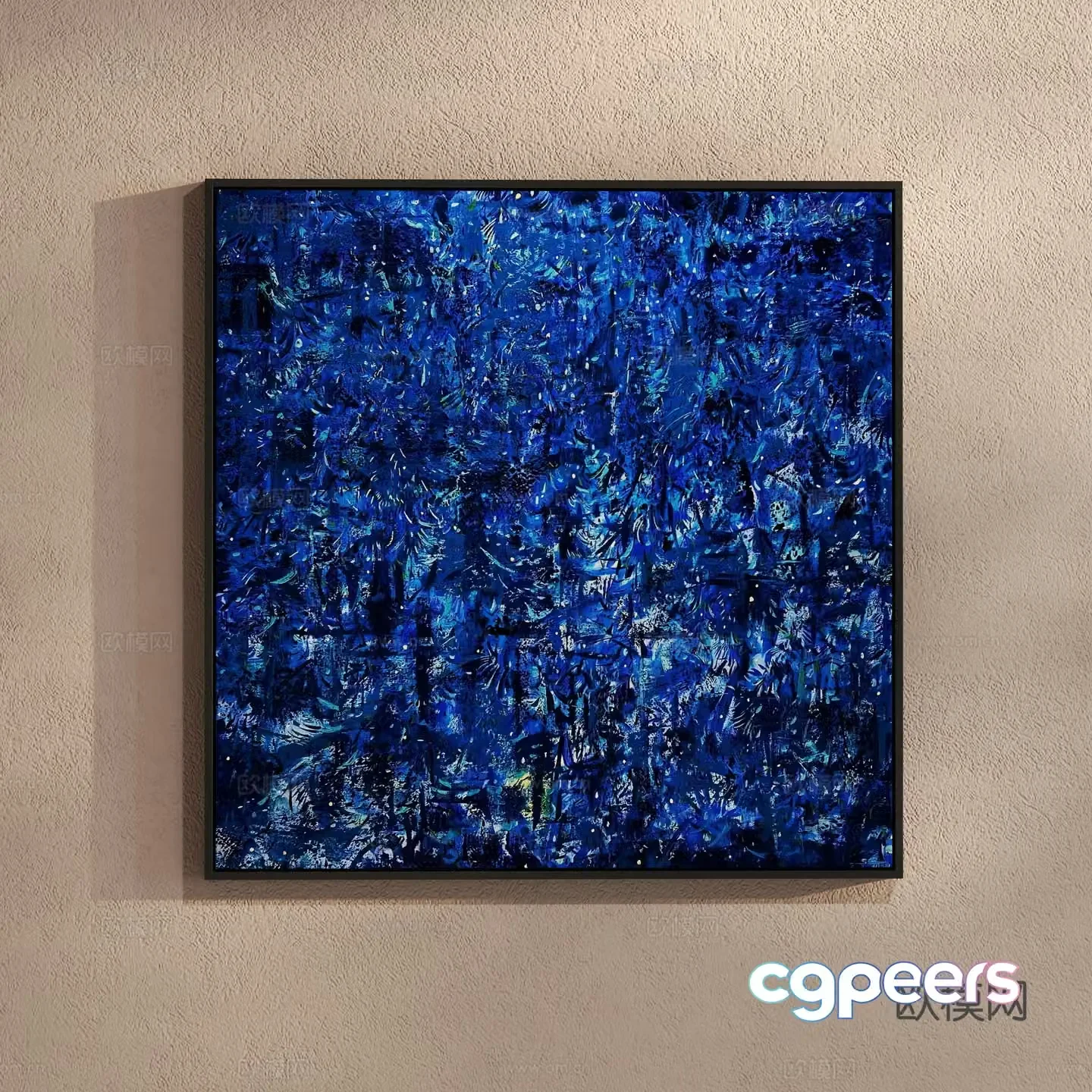 Modern texture painting decorative painting 3d model