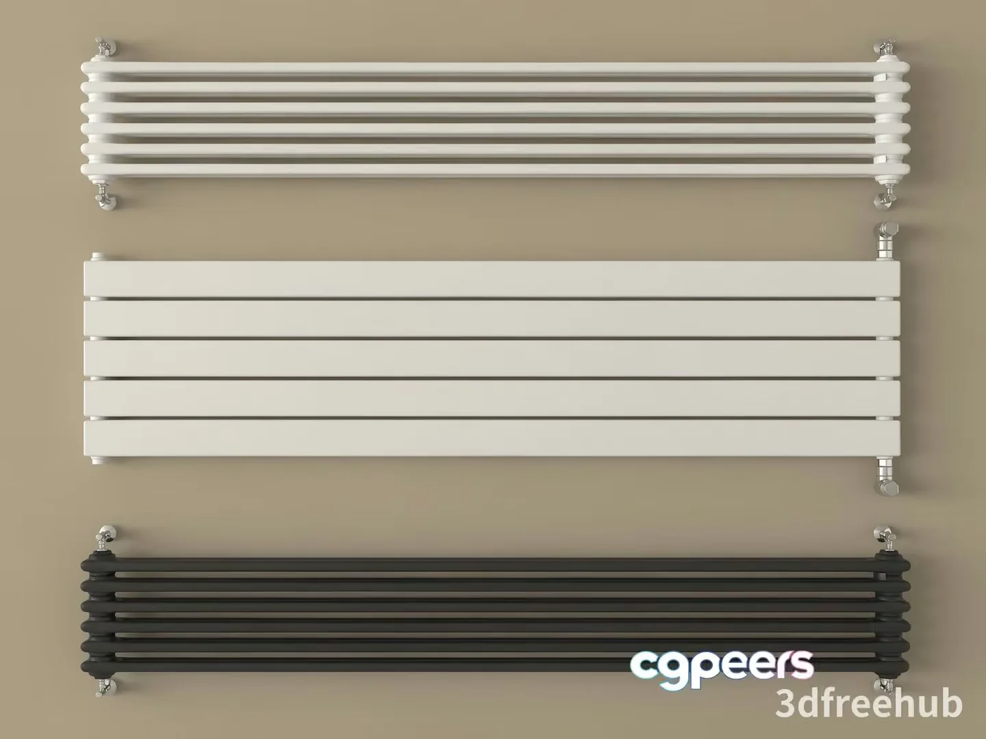 Three Wall-Mounted Radiators 3D Model – 19961 – VRAY Render