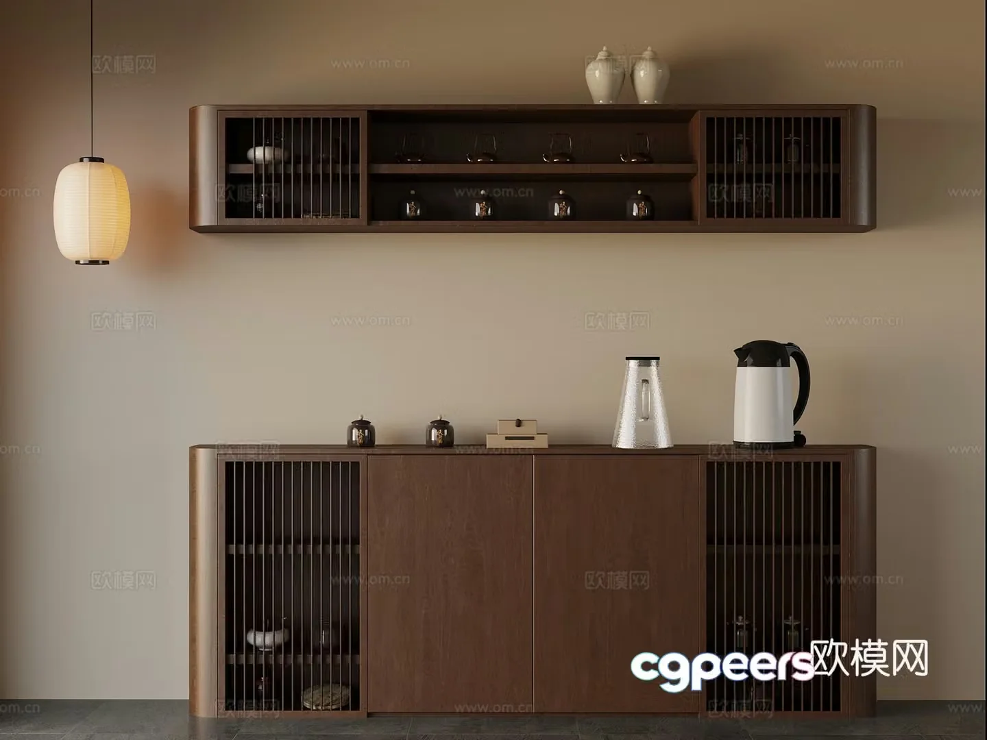 New Chinese style tea cabinet sideboard 3D model