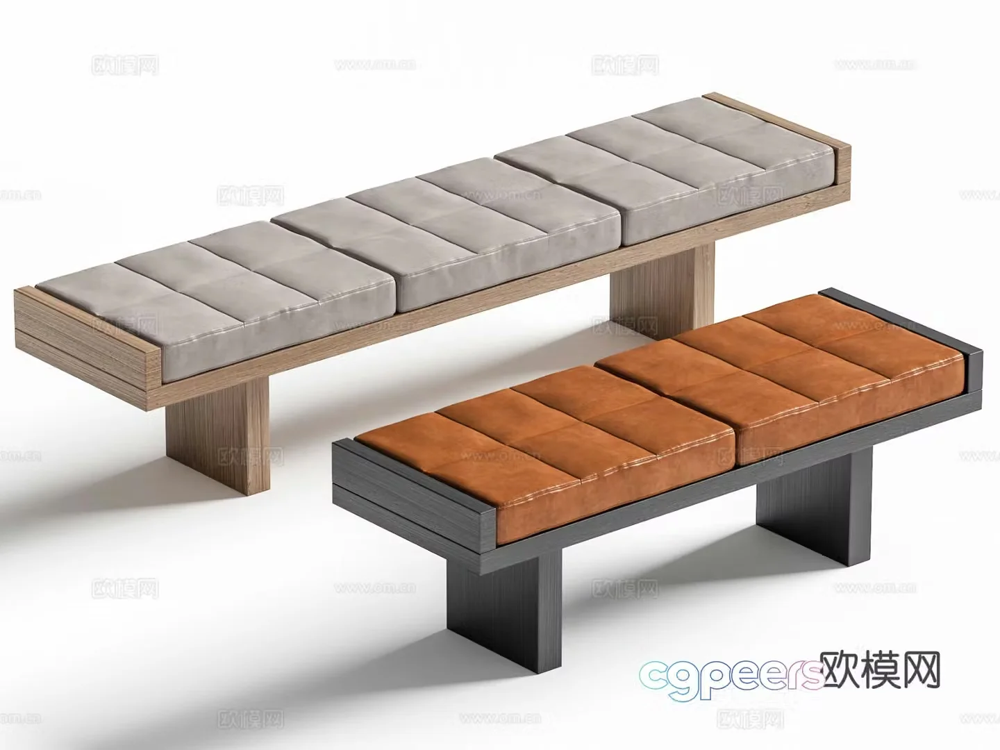 Modern footrest bedside stool 3d model