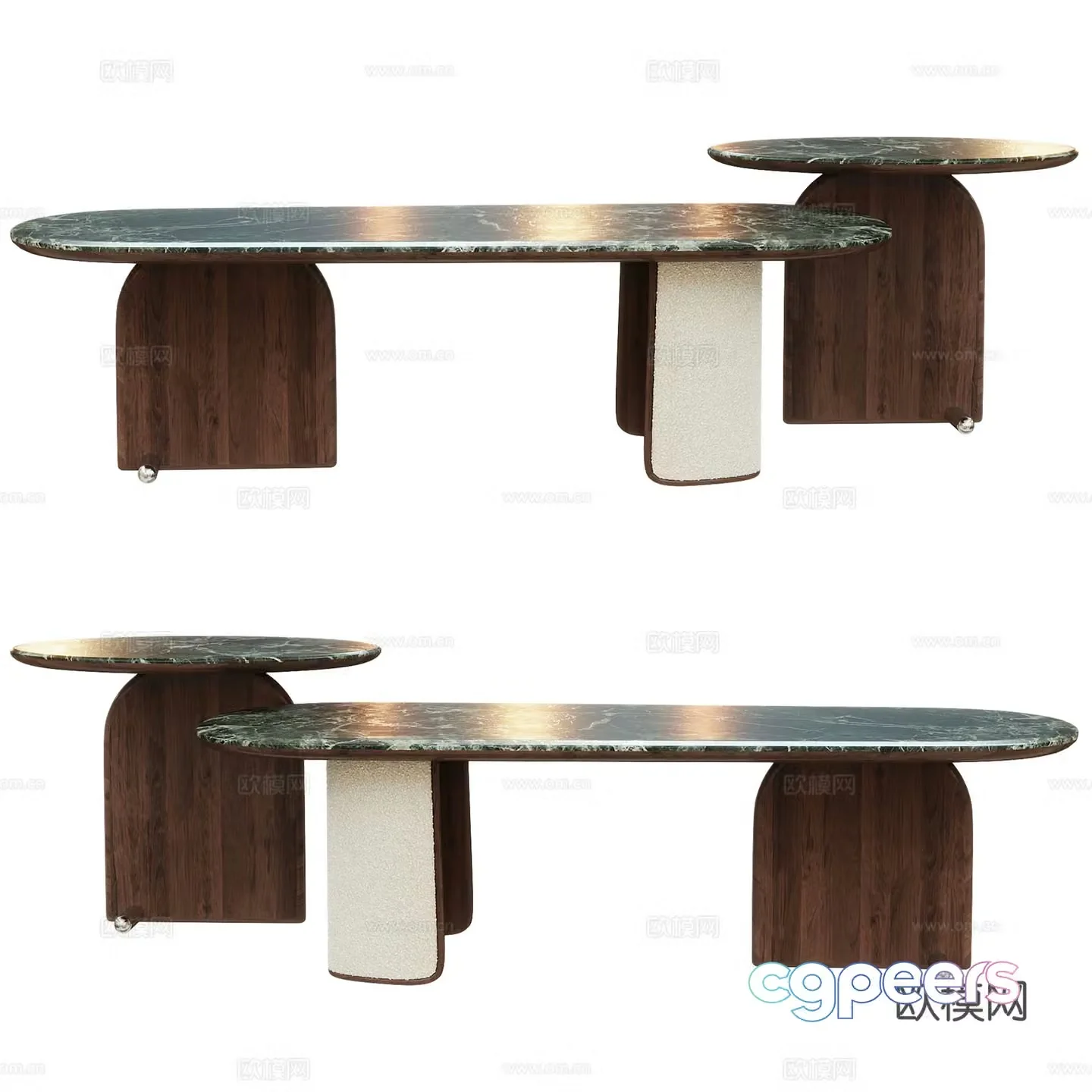Medieval style mother-in-law coffee table 3D model