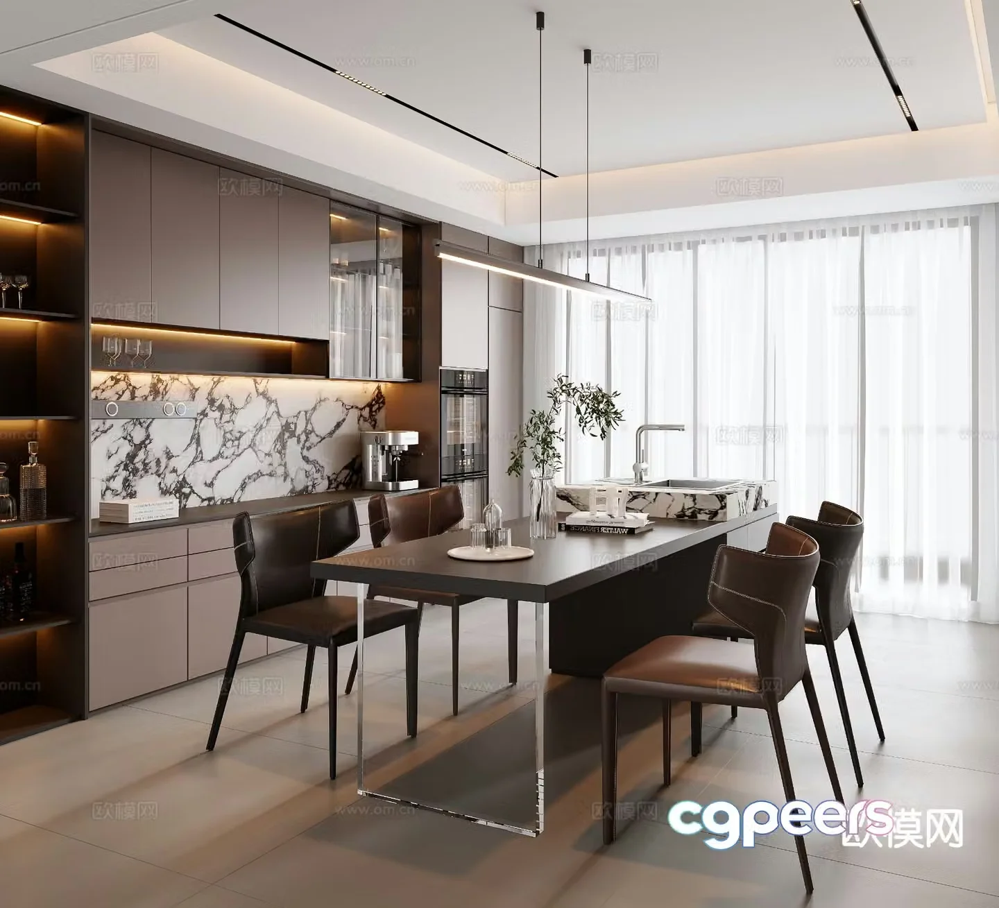 Italian restaurant Zhongdao restaurant 3d model