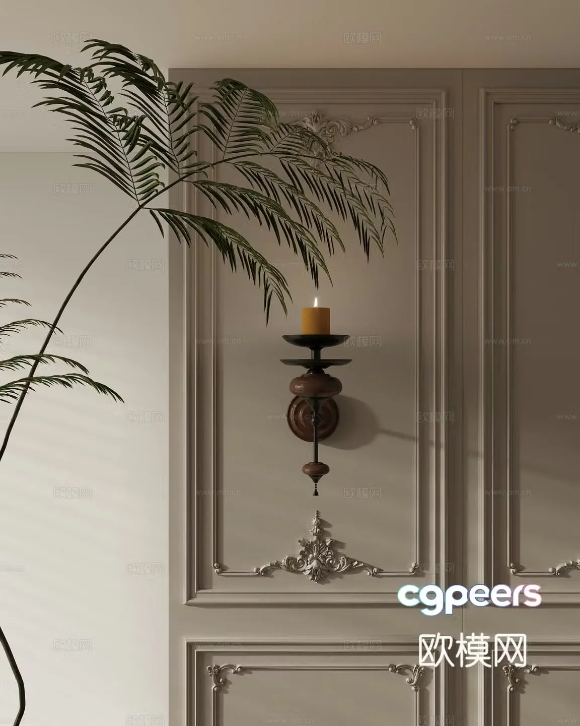 French wall light 3d model