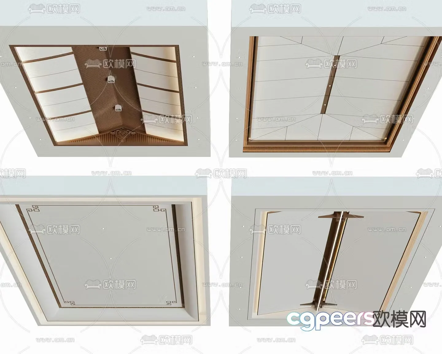 New Chinese style ceiling 3D model