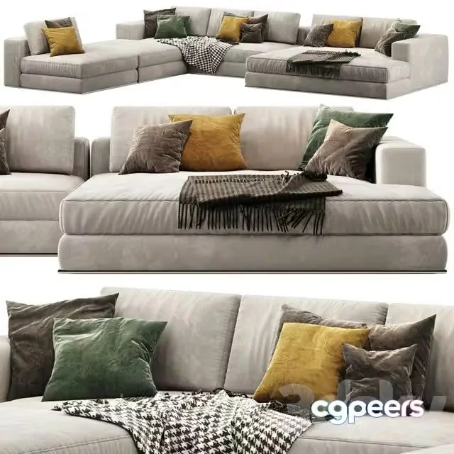 3ds Max Free – Minotti Hamilton Sofa Opcion A