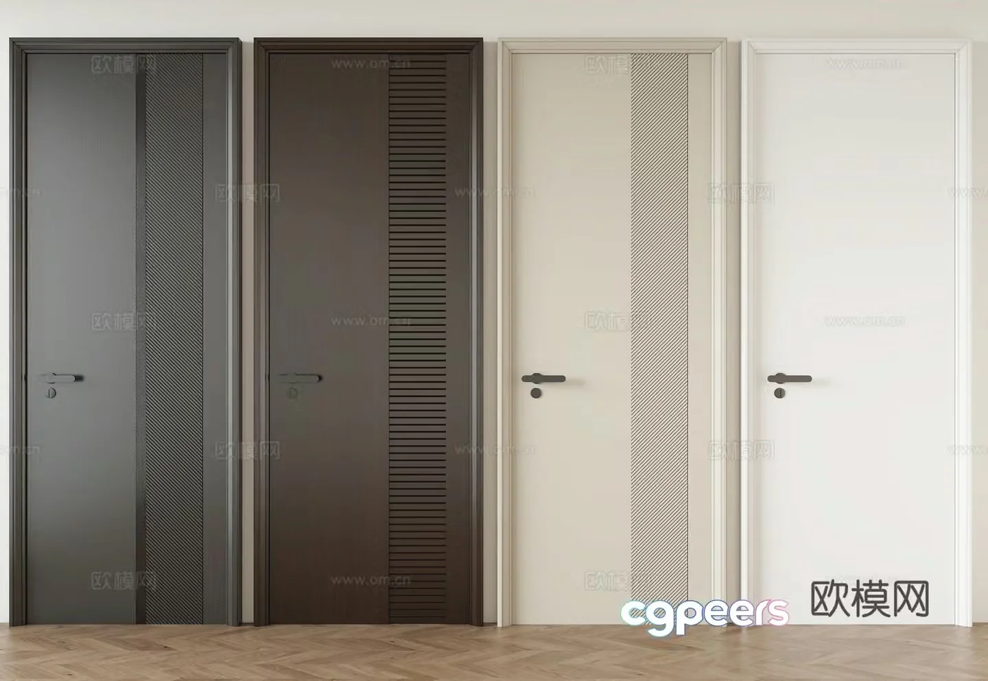 Modern bedroom door 3d model
