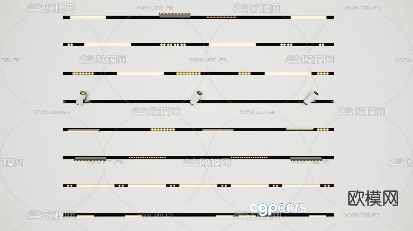 Magnetic light track light spotlight downlight 3d model