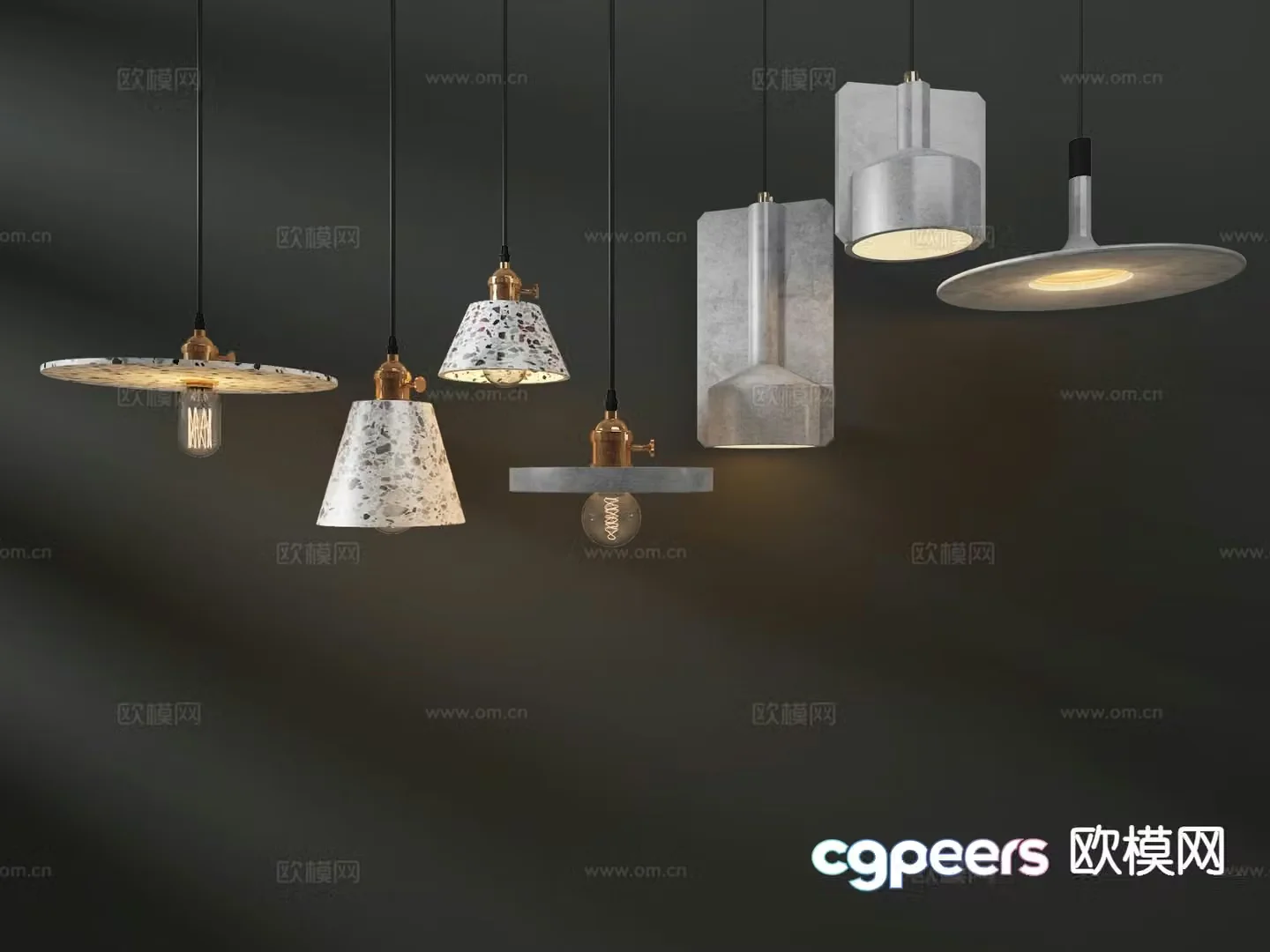 Nordic chandelier bedroom lamp 3d model