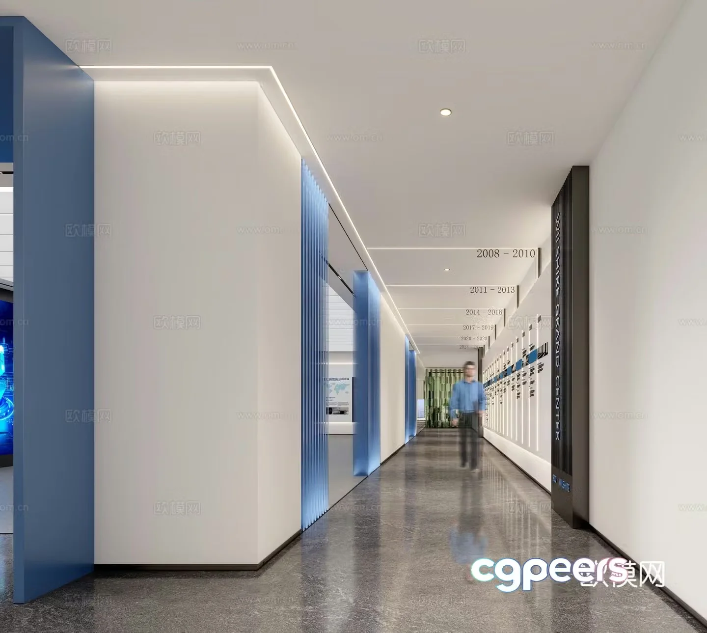 Corporate Culture Display Wall 3D Model