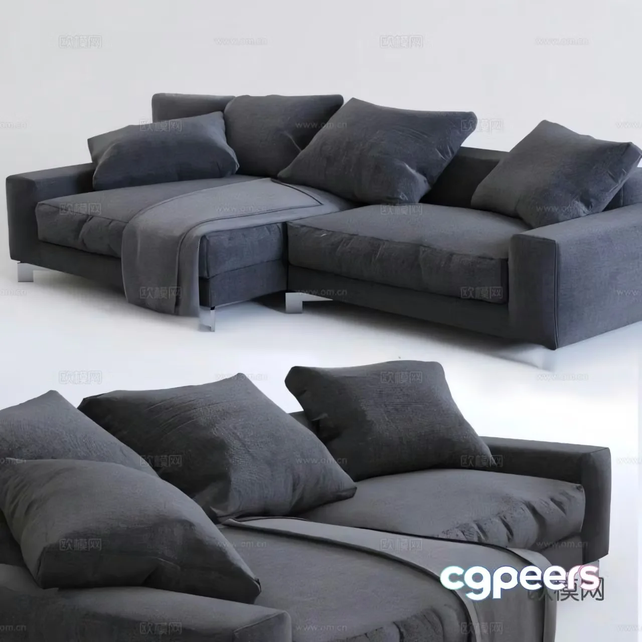 Corner sofa multi-person sofa 3d model