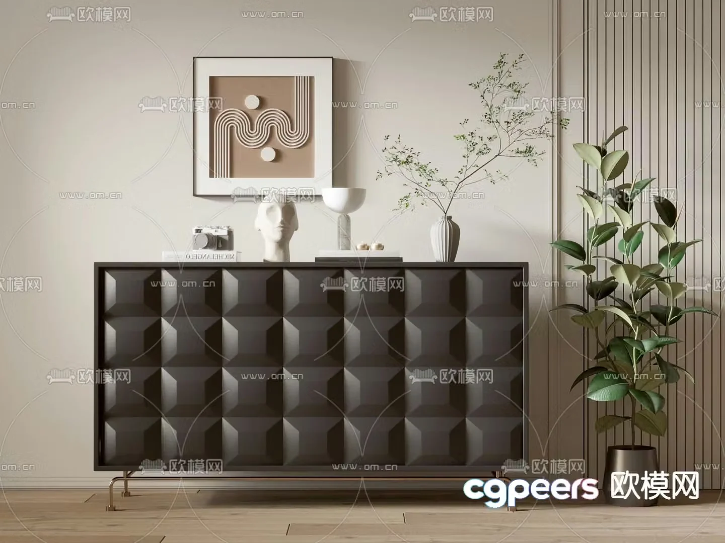 End view cabinet Entrance cabinet 3D model