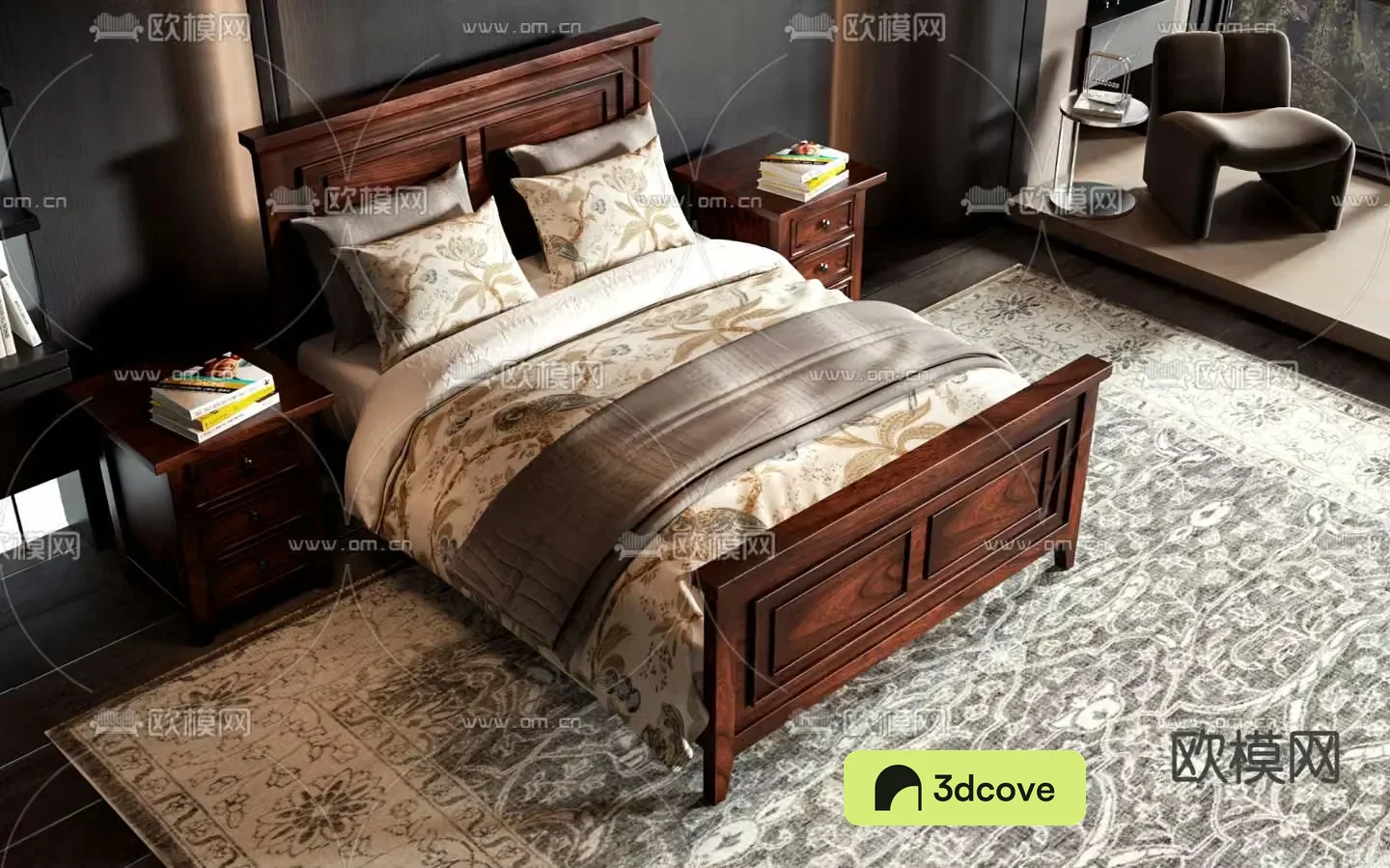 American double bed