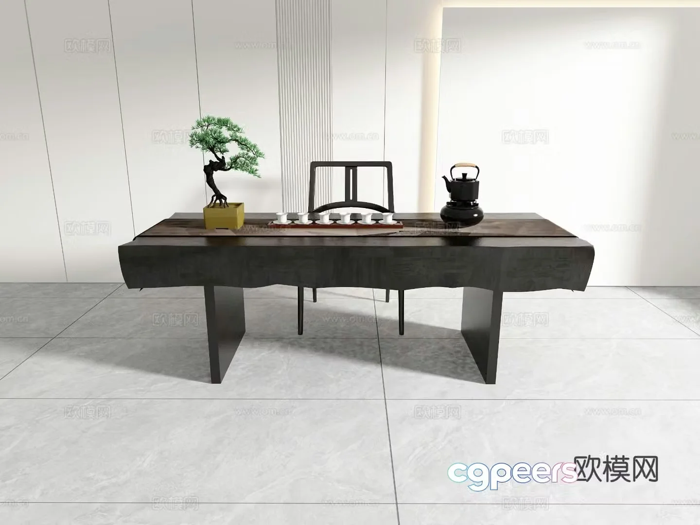 New Chinese style tea table tea table 3d model