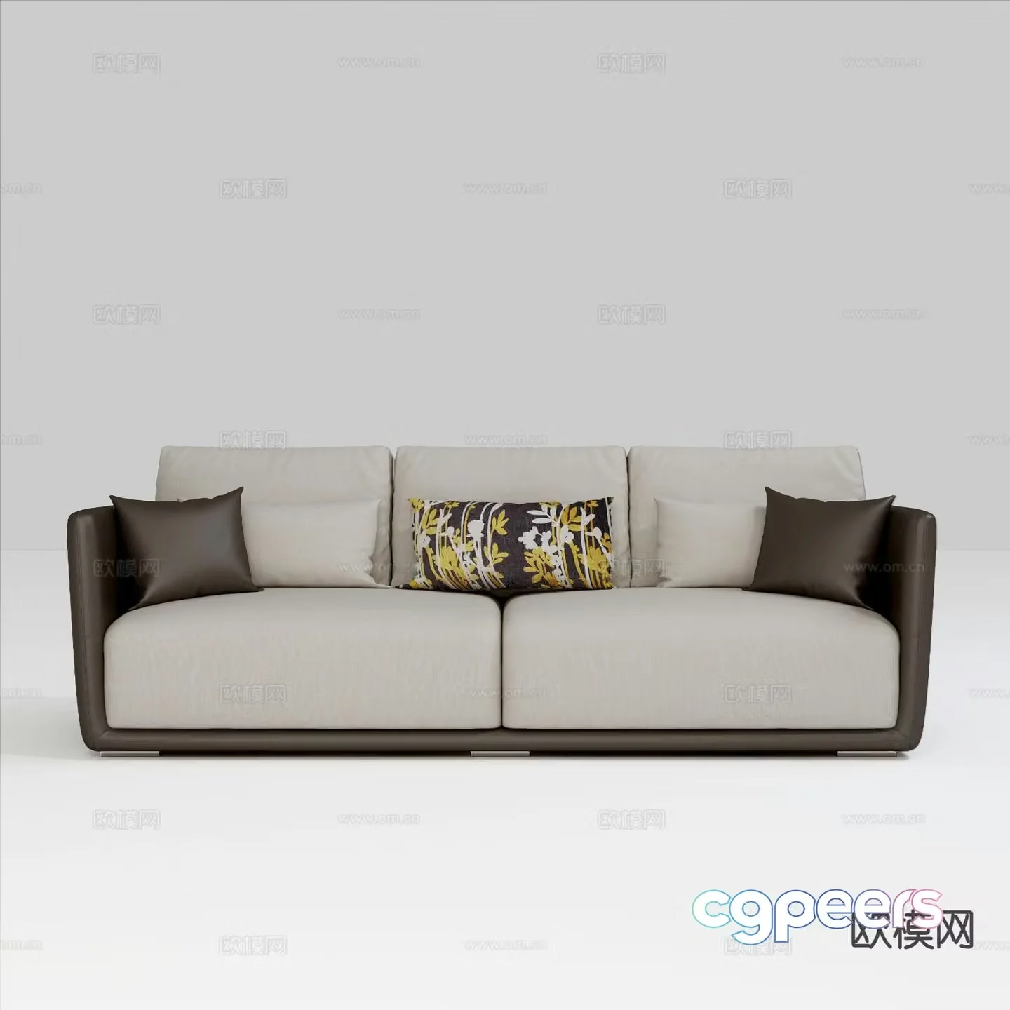 Modern three seater sofa 3d model