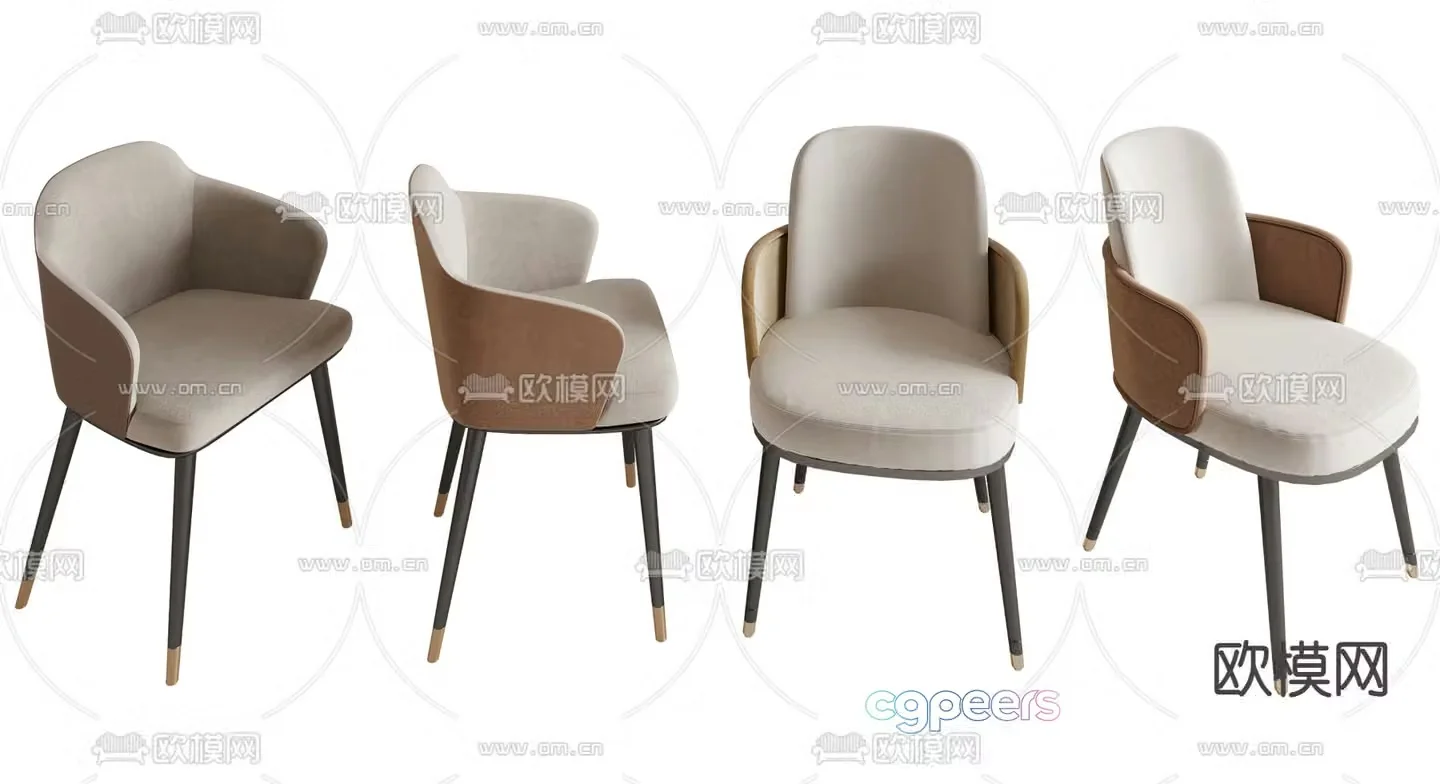 Modern chair dining chair 3d model