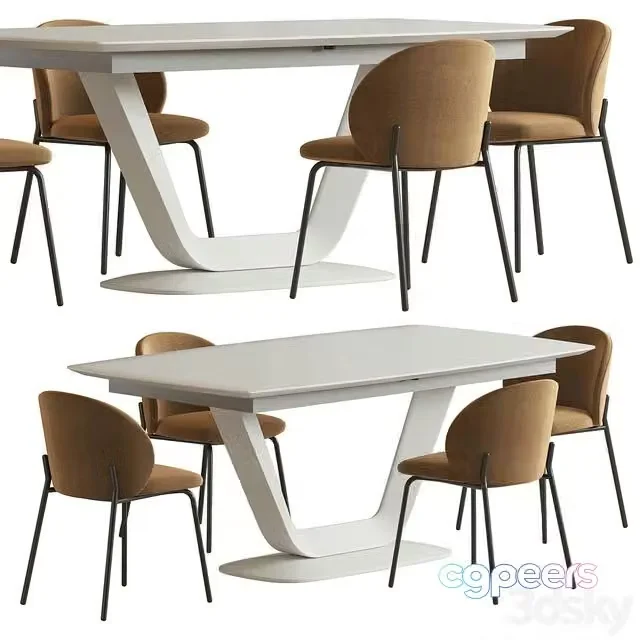 3ds Max Free – Alicante table Princeton chair Boconcept
