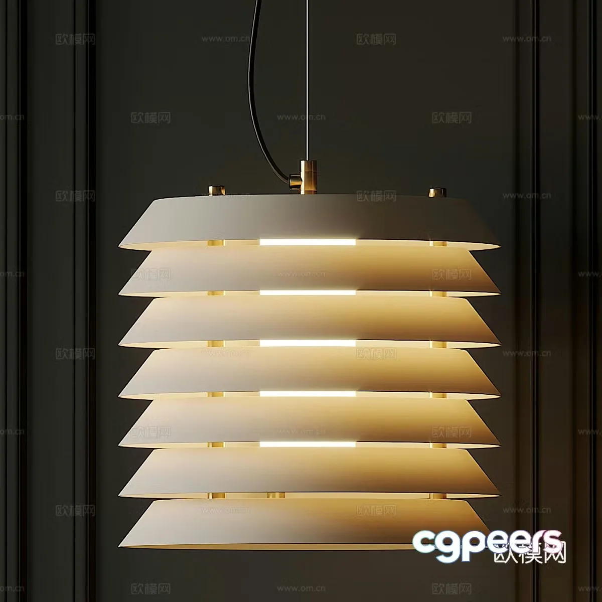 New Chinese style decorative chandelier 3D model