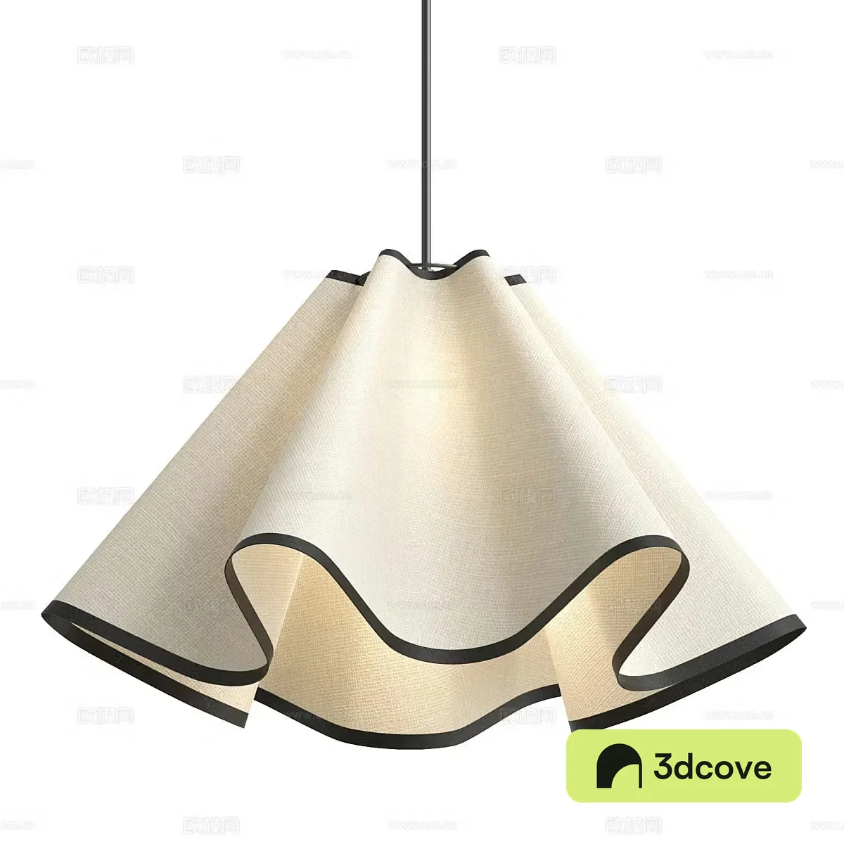 New Chinese style Wasabi fabric retro style chandelier 3d model