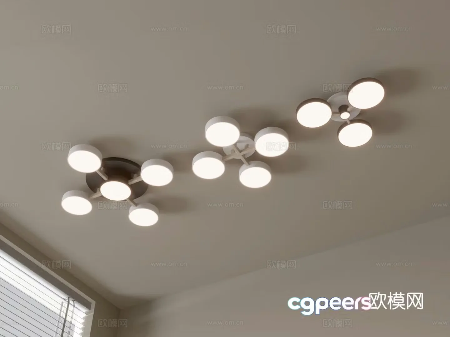 Geometric ceiling lamp bedroom lamp 3d model