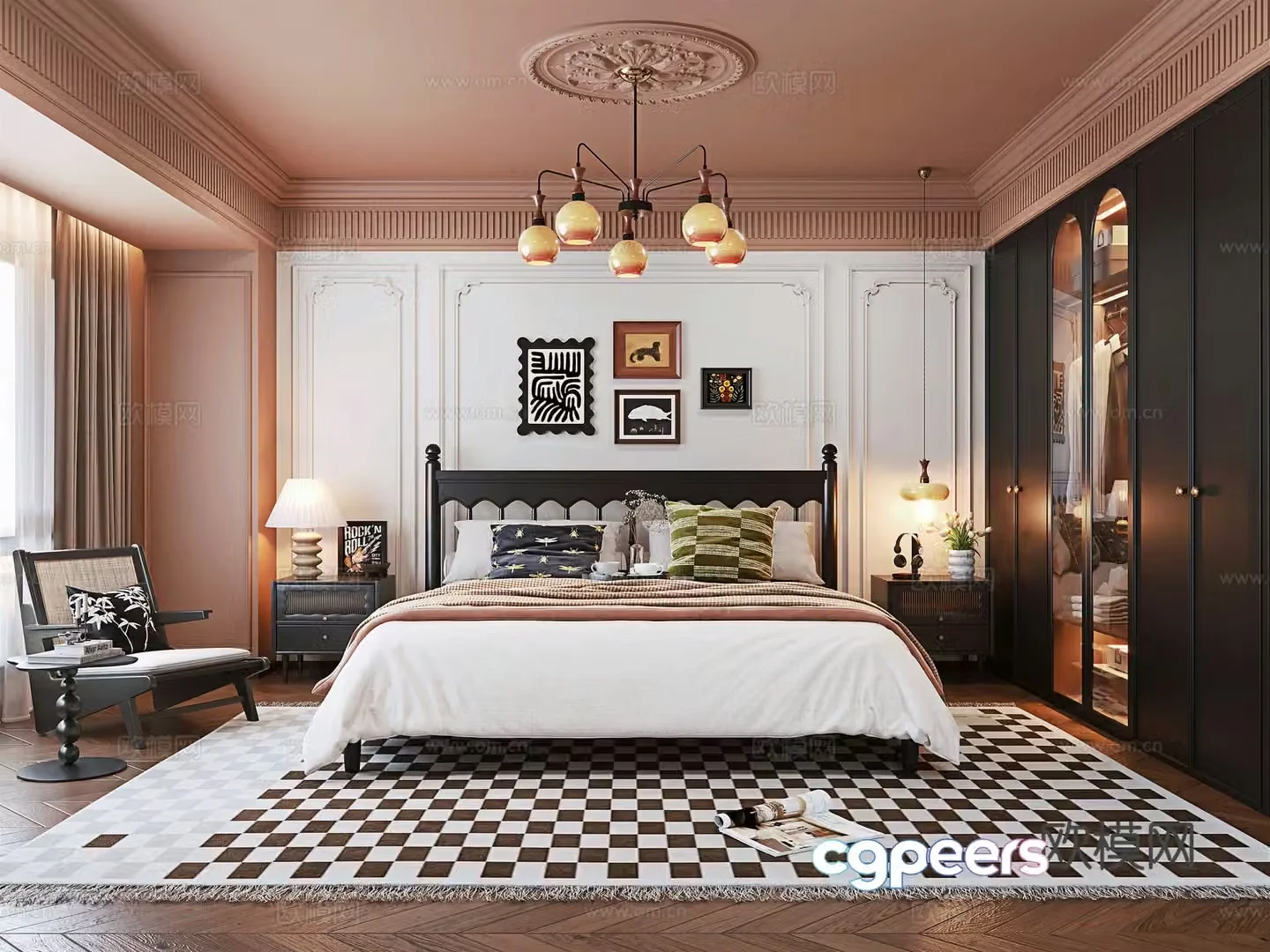 French bedroom master bedroom 3d model