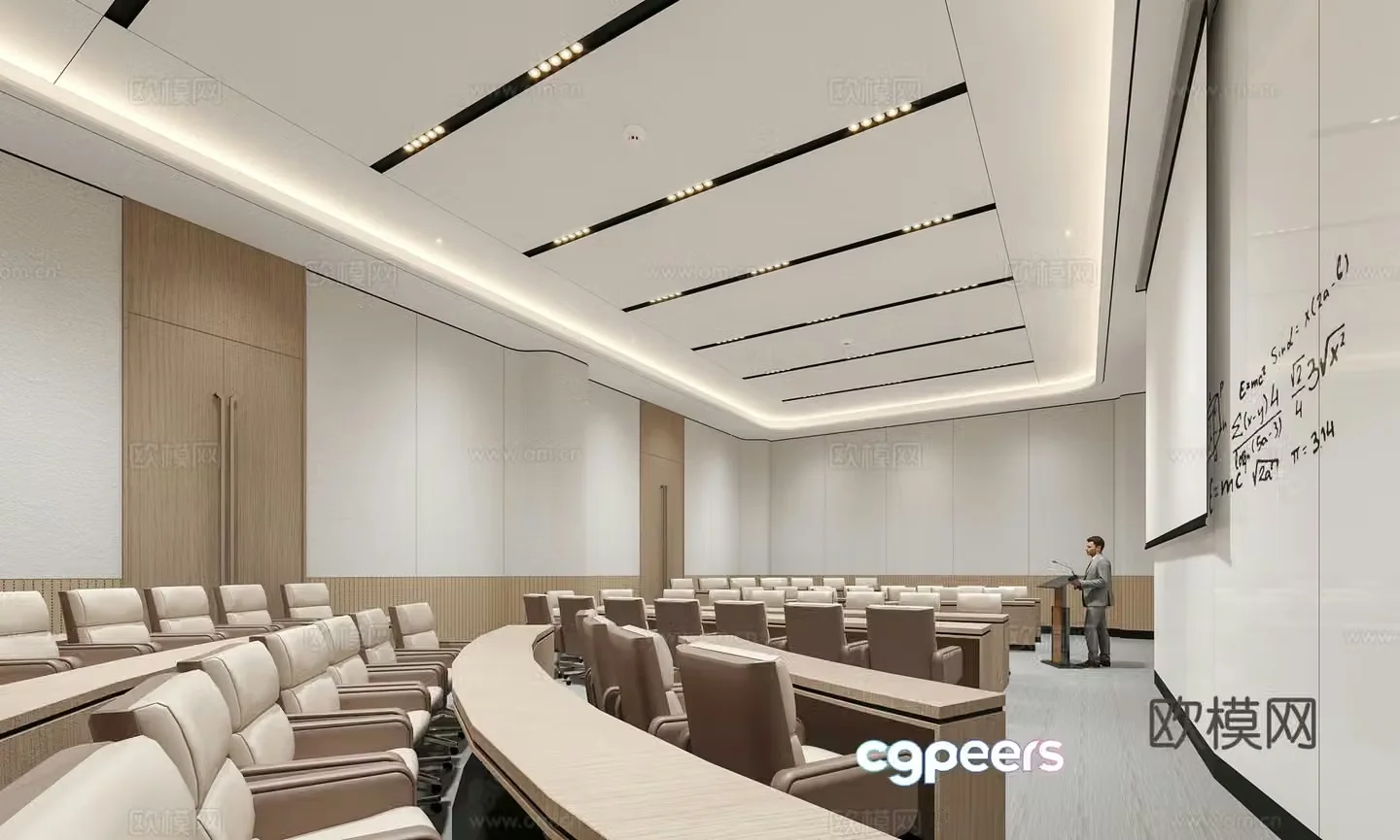 Modern large conference room 3d model