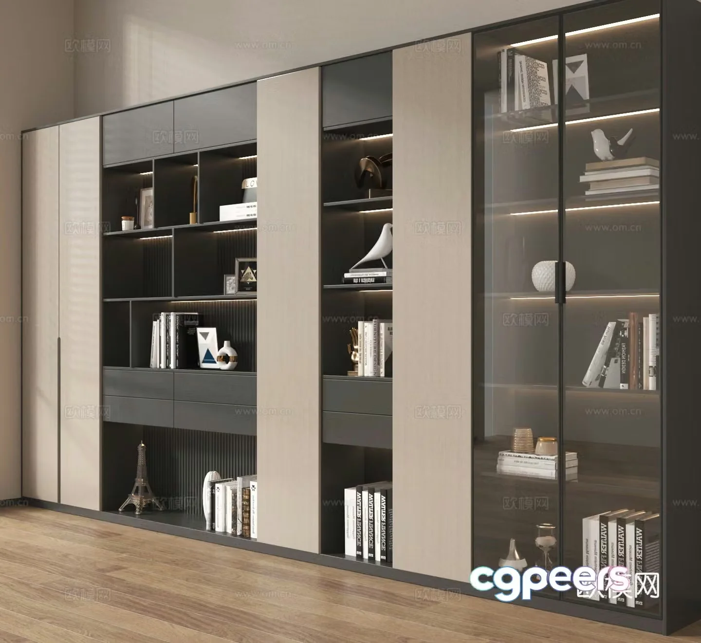 Bookcase Decorative cabinet Showcase Showcase 3D model