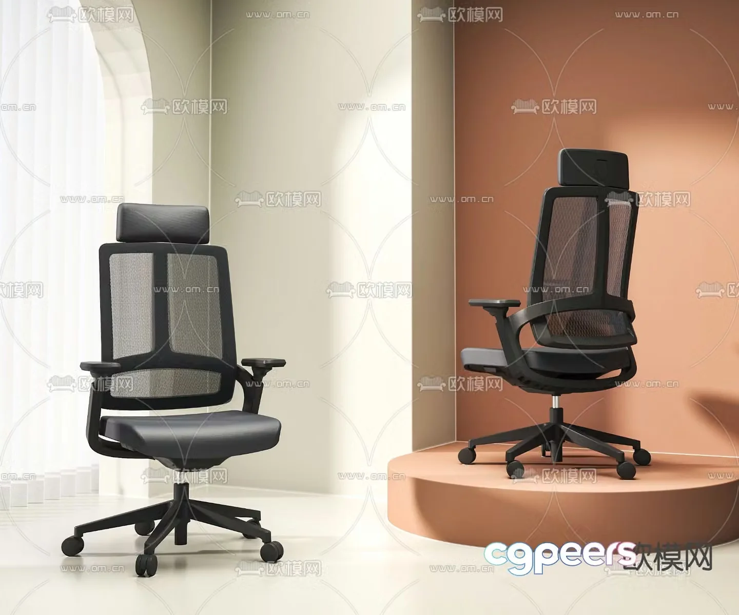Mesh office chair staff chair conference chair 3d model
