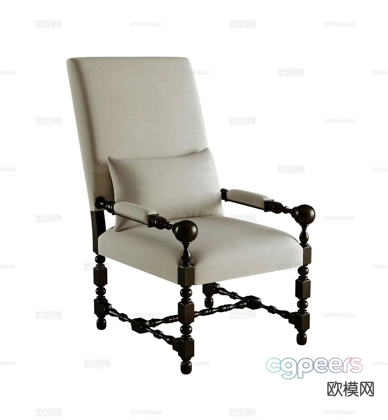 American chair leisure chair sofa chair 3d model
