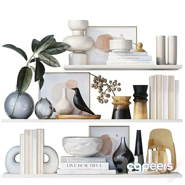 3ds Max Free – Shelves with Decor